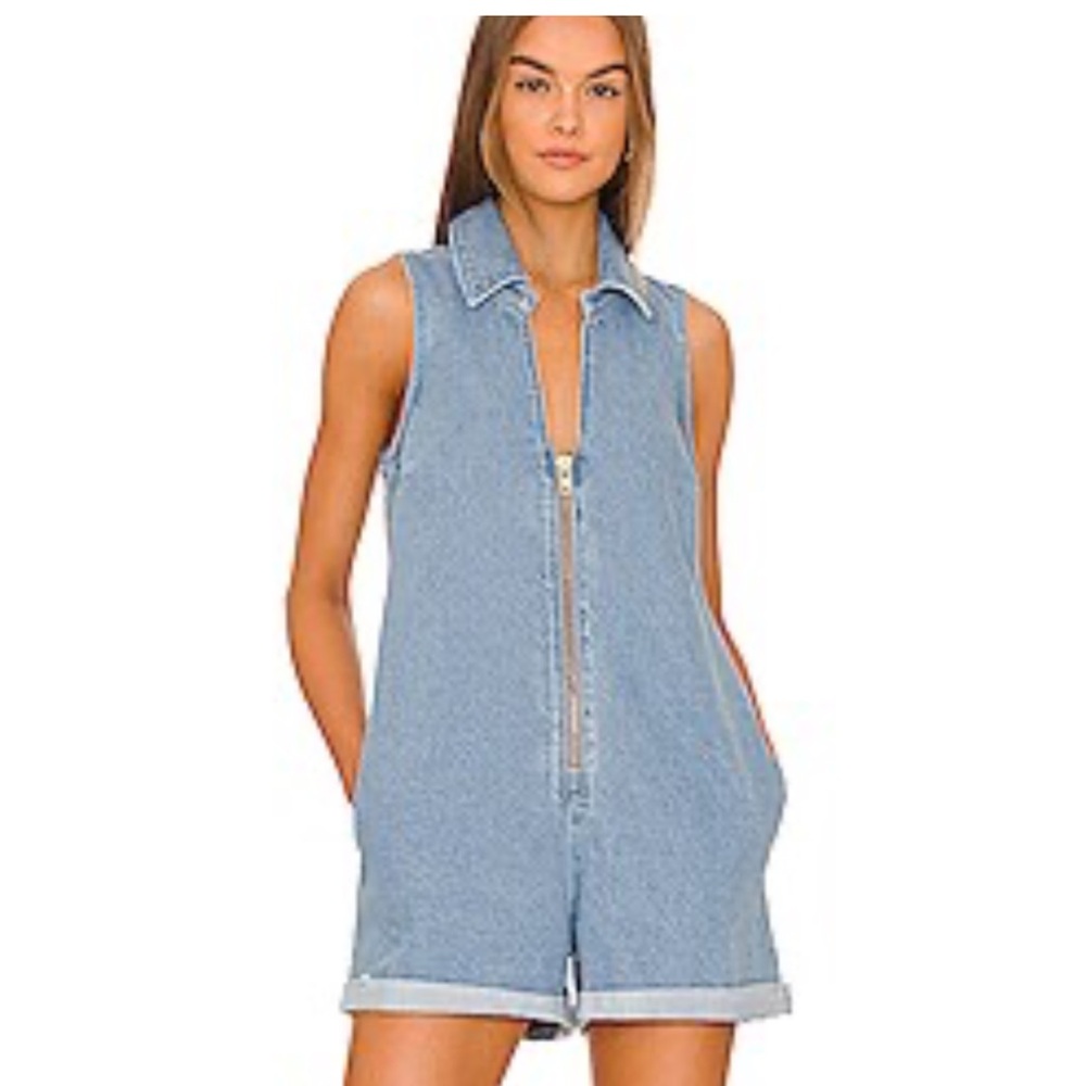 Show Me Your MuMu Light Blue Denim Mini Dress